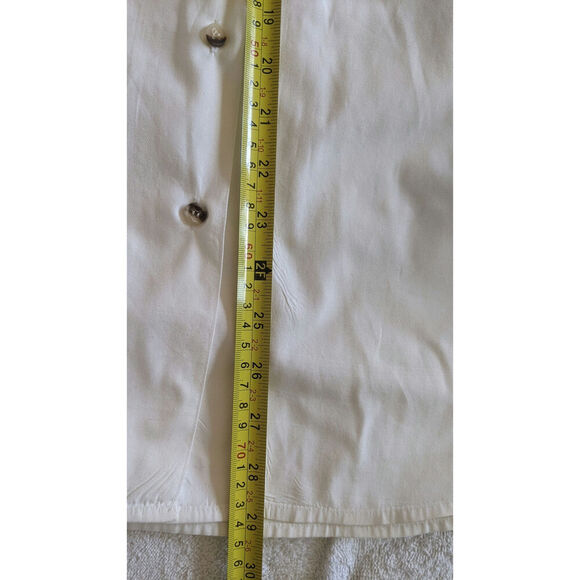 Chic Schooners White Rockabilly 70s Vintage Made in Macau Button Down, Size 14 - Picture 5 of 7